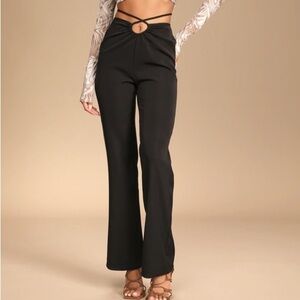 4TH and Reckless Marko Black Cutout Wrap Waist Trouser Pants Medium